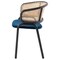 Leisuremod Ervilla Dining Chair with Stainless Steel Legs Velvet Seat and Wicker Back, Navy Blue EC20NBU - alternate 2