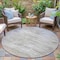 Homeroots 8' Silver And Gray Round Floral Washable Indoor Outdoor Area Rug 631025 - alternate 5