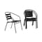 Flash Furniture Lila  Black Metal Restaurant Stack Chair with Aluminum Slats, PK4 4-TLH-017C-BK-GG - alternate 1