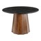 Homeroots 48" Black and Brown Marble and Solid Wood Pedestal Base Round Top Dining Table 572218 - alternate 1