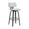 Homeroots 30" Light Gray And Black Fabric Swivel Low Back Bar Height Bar Chair 534439 - alternate 5