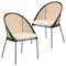 Leisuremod Urbane Collection Modern Dining Chair With Wicker back in Cream, 2PK UC21WCR2 - alternate 1