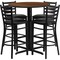 Flash Furniture Round Walnut Bar Table, X-Base w/Blk Seats, 30", 30" L, 30" W, 42" H, Laminate Top, Wood Grain HDBF1024-GG - alternate 1