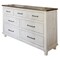 Homeroots 70" Brown and White Solid Wood Seven Drawer Double Dresser 524604 - alternate 1