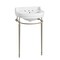 Whitehaus Collection 22 in Console Sink With Semi-Circular Bowl, Single Faucet Drilling, Brass Leg Supports and Overflow WHV022-L32-3H-BN - alternate 1