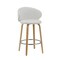 Homeroots Set of Two 26" White and Brown Faux Leather and Solid Wood Low Back Counter Height Bar Chairs, 2PK 555081 - alternate 2