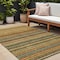 Homeroots 10' X 14' Coral Gold And Green Striped Washable Indoor Outdoor Area Rug 577774 - alternate 1