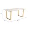 Homeroots 71" White And Gold Faux Marble And Steel Sled Base Dining Table 394605 - alternate 5