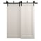 Sartodoors Sliding Closet Barn Bypass Doors 48 x 84 inches, Ego 5006 Painted White Oak, Modern 6.6ft Rails Ha EGO5006BBB-PWO-4884 - alternate 1