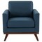 Leisuremod Chester Modern Leather Accent Armchair with Birch Wood Base, Navy Blue CS33NBU-L - alternate 5