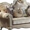 Homeroots 70in Gold And Pearl Velvet Loveseat and Toss Pillows 515707 - alternate 3