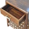 Homeroots 20" Chestnut Solid Wood One Drawer Nightstand With Leather Shelf 651553 - alternate 5