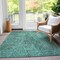 Homeroots 8' X 10' Teal Blue And Charcoal Geometric Washable Indoor Outdoor Area Rug 577604 - alternate 3