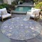Homeroots 8' Lavender Blue And Green Round Oriental Washable Indoor Outdoor Area Rug 598060 - alternate 4
