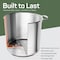 Emporio Kitchen Stainless Steel 20QT Stockpot with Glass Lid, Even-Heat Base, Riveted Handles, Oven Safe EMPKSSTKP20 - alternate 3