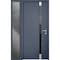 Vdomdoors Steel Door Cynex 6777 Grey Sidelight Exterior Window Stainless Inserts Single Modern Painted-W36+16 CYNEX6777EXD-GRE-W36+16 x H80-Left-hand Inswing - alternate 1