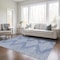 Homeroots 5' X 8' Denim Blue And Ivory Geometric Washable Indoor Outdoor Area Rug 598551 - alternate 4