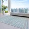 Homeroots 9' X 12' Teal Blue Striped Washable Indoor Outdoor Area Rug 607984 - alternate 6