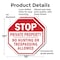 Signmission Stop Private Property No Hunting or, 10 inch X 10 inch, Plastic Sign, 2PK OC-P-2PACK-10-207 - alternate 6