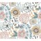 York Wallcoverings Artistic Bouquet Ochre and Ocean Wallpaper ZM2891 - alternate 1