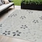 Homeroots 5' X 7' Cream And Gray Floral Distressed Indoor Outdoor Area Rug 558734 - alternate 1