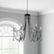 Homeroots Black Candle Style Six Light Metal and Beads Dimmable Chandelier 611361 - alternate 1