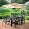 Leisuremod Chelsea Aluminum Outdoor Dining Table With 8 Chairs and Cushions, Charcoal Black CC20-T63-BL6 - alternate 4