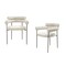 Homeroots Set of Two Light Gray and Gunmetal Boucle and Stainless Steel Open Back Dining Arm Chairs, 2PK 719096 - alternate 4