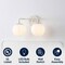 Jonathan Y Louis Parisian Globe 15" 2-Light Metal/Frosted Glass Modern Contemporary LED Vanity Light, Almond JYL3535C - alternate 6