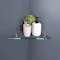 Fab Glass And Mirror 6in. L x 0.37in. H x 6in. W Wall Mount Clear Tempered Glass Floating Corner Shelf in Chrom SH-CRTR60 - alternate 2