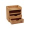 Lavish Home 4-Tier Bamboo Desk Organizer Wooden Storage Box with 2 Drawers, Cubby, and Shelf, Natural 83-106 - alternate 2