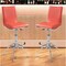 Homeroots Set of Two Orange and Silver Faux Leather and Metal Low Back Adjustable Height Bar Chairs, 2PK 555028 - alternate 4