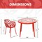 Leisuremod Devon 3-Piece Patio Dining Set, Tempered Glass Top Table & 2 Stackable Arm Chairs, Red DT20CAR2 - alternate 3