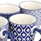 Elama Declan 6 Piece 12 Ounce Assorted Design Stoneware Mug Set in Blue and White ELM-DECLAN - alternate 6