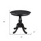Homeroots 30" Black Rounded Solid Manufactured Wood And Solid Wood Pedestal Base Dining Table 517748 - alternate 3