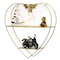 Vintiquewise Heart-Shaped 2-Tier Floating Metal Wall Shelf with Overhead Light Bulb - Decorative QI004691.Hrtgold - alternate 4