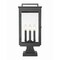 Z-Lite Hartwell 4-Light Outdoor Pier Mounted Fixture, 10 in W x 23.75 H, Sand Black 5019PHBS-SQPM-BK - alternate 6