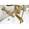 Kingston Brass 7-Inch Wall Mount Tub Faucet with Hand Shower, Brushed Brass CC543T7 - alternate 4