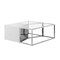 Homeroots Set of Three 37" Clear And Silver Glass  Stainless Steel Square Mirrored Bunching Coffee Tables 528846 - alternate 4