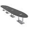 Skutchi Designs Oval Conference Table With Power Unit, 48 in W, 240 in L, Grey HAR-OVL-48X240-DOU-WA7949-ESIL - alternate 1