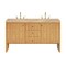 James Martin Vanities Hudson 60" Double Vanity, Light Natural Oak, w/ 3 CM Tajnar Eclos Top 435-V60D-LNO-3TJR - alternate 1