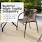 Flash Furniture Round Table Set, Aluminum, Glass, Metal, Plastic, Rattan, Clear TLH-087RD-037BN2-GG - alternate 6