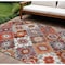 Homeroots 9' X 12' Rust Lavender And Ivory Southwestern Washable Indoor Outdoor Area Rug 632279 - alternate 1