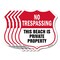 Signmission No Trespassing Shield Sign This Beach Is, 12 inch X 12 inch, Aluminum Metal Sign, 5PK SHI-A-5Pack-12-417 - alternate 1
