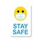 Signmission Public Safety, 5" Height, 5" x 3.5", Stay Safe Smiley Face W/ Mask, Stay Safe Smiley Face W/ Mask OS-NS-D-35-25348 - alternate 1