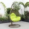 Leisuremod Beige Wicker Hanging Egg Swing Chair with Light Green Cushions ESCBG-40LG - alternate 4