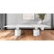 Homeroots 180" White Marble Double Pedestal Base Dining Table 488518 - alternate 2
