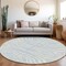 Homeroots 8' Sky Blue And Ivory Round Animal Print Washable Indoor Outdoor Area Rug 600656 - alternate 5