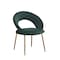 Homeroots Green and Gold Velvet and Metal Curved Back Dining Side Chair 719659 - alternate 1