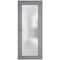 Vdomdoors Front Exterior Prehung FiberGlass Door Frosted Glass / Manux 8102 Grey Ash / Office Commercial and MANUX8102EXD-SS-W36 x H80-RH - alternate 1